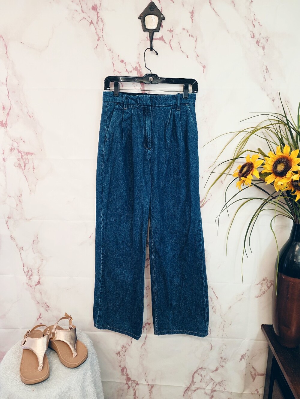 Abercrombie & Fitch Pleated Trouser Wide Leg Jeans Women's 26 High Rise - Picture 2 of 6